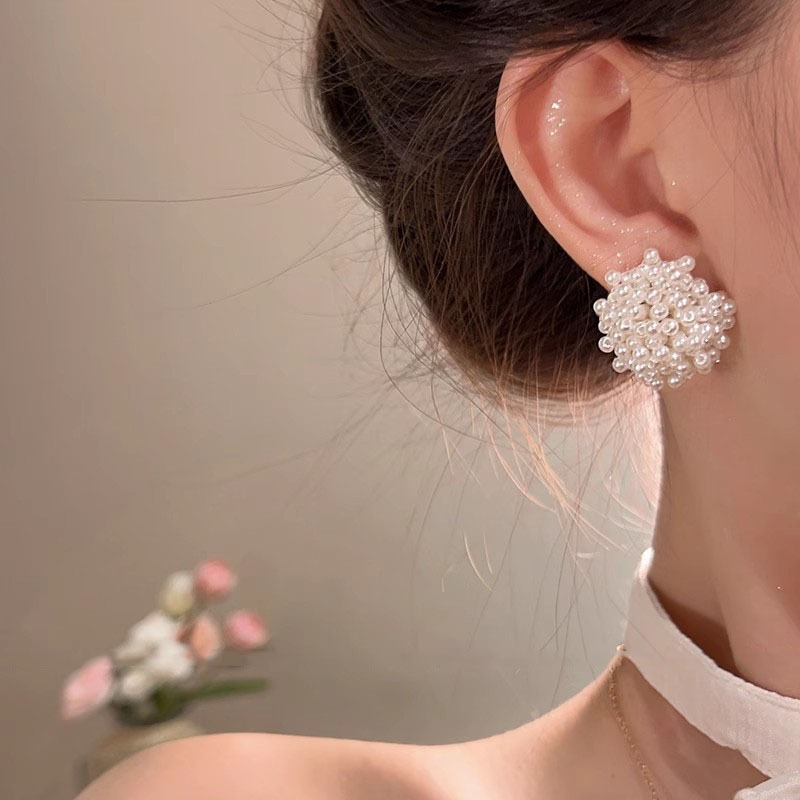Bông tai ngọc trai pháo hoa Baroque kiểu Pháp dành cho nữ phụ kiện tai nổi tiếng sang trọng