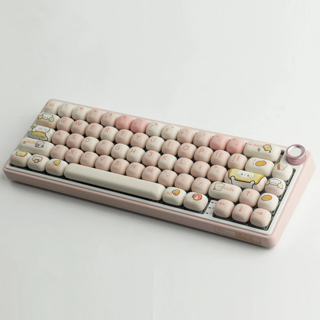 Pbt Keycaps Bánh Mì Gấu Tròn Keycaps Màu Hồng Và Dễ Thương MOG keycap Nhuộm Thăng Hoa, 144 phím cho bàn phím cơ | BigBuy360 - bigbuy360.vn