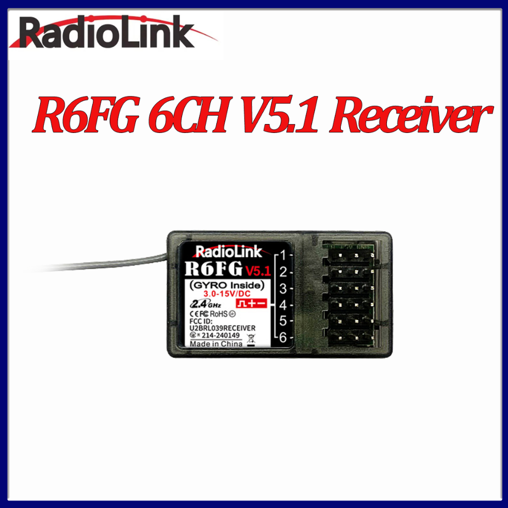 Radiolink R6FG 6CH Bộ thu RC 6 kênh Hệ thống vô tuyến 2.4G có con quay ...