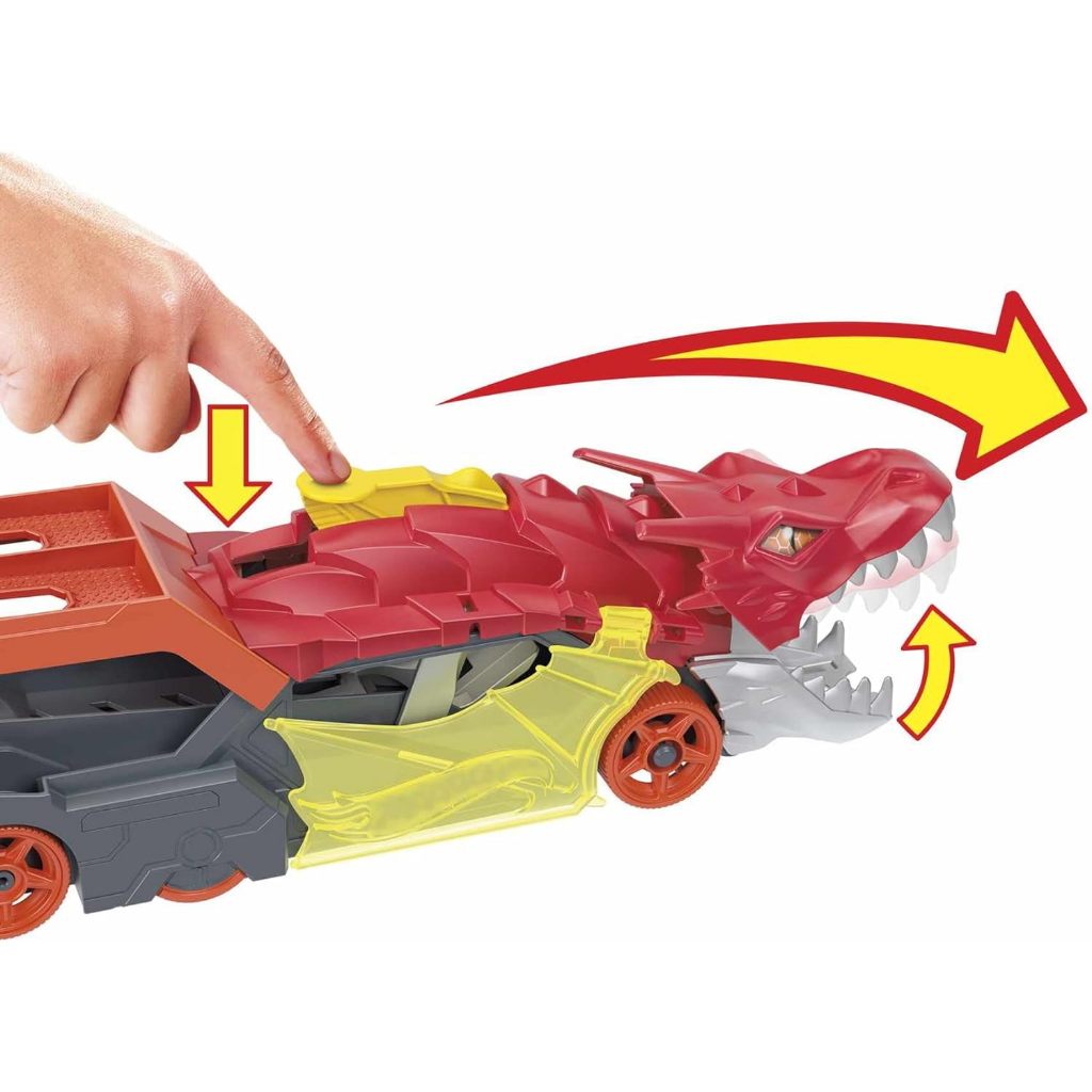 Bộ đường đua xe đồ chơi Hot Wheels Bộ vận chuyển phóng rồng thành phố & Xe tỷ lệ 1: 64, Cửa hàng lên đến 5 chiếc GTK42