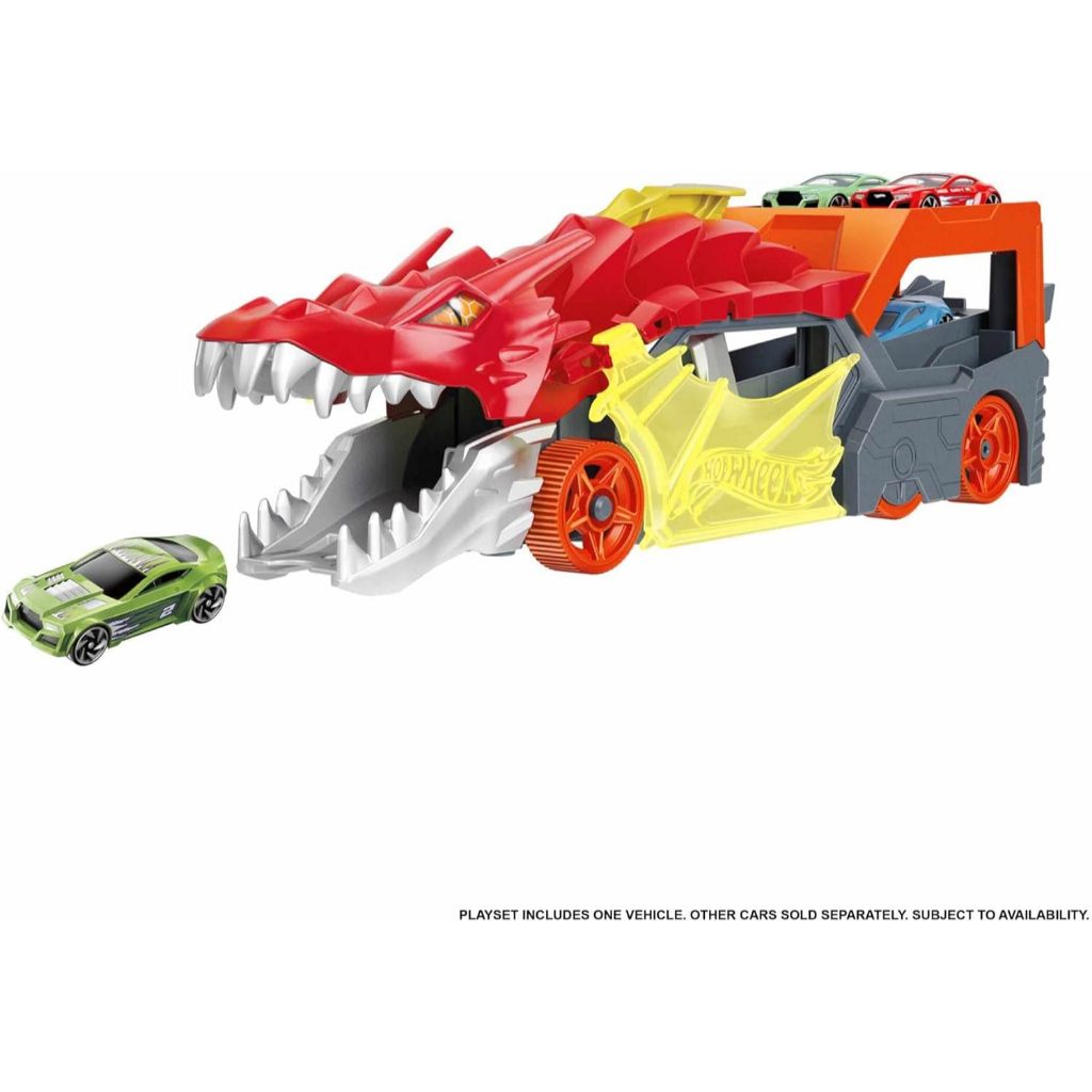 Bộ đường đua xe đồ chơi Hot Wheels Bộ vận chuyển phóng rồng thành phố & Xe tỷ lệ 1: 64, Cửa hàng lên đến 5 chiếc GTK42