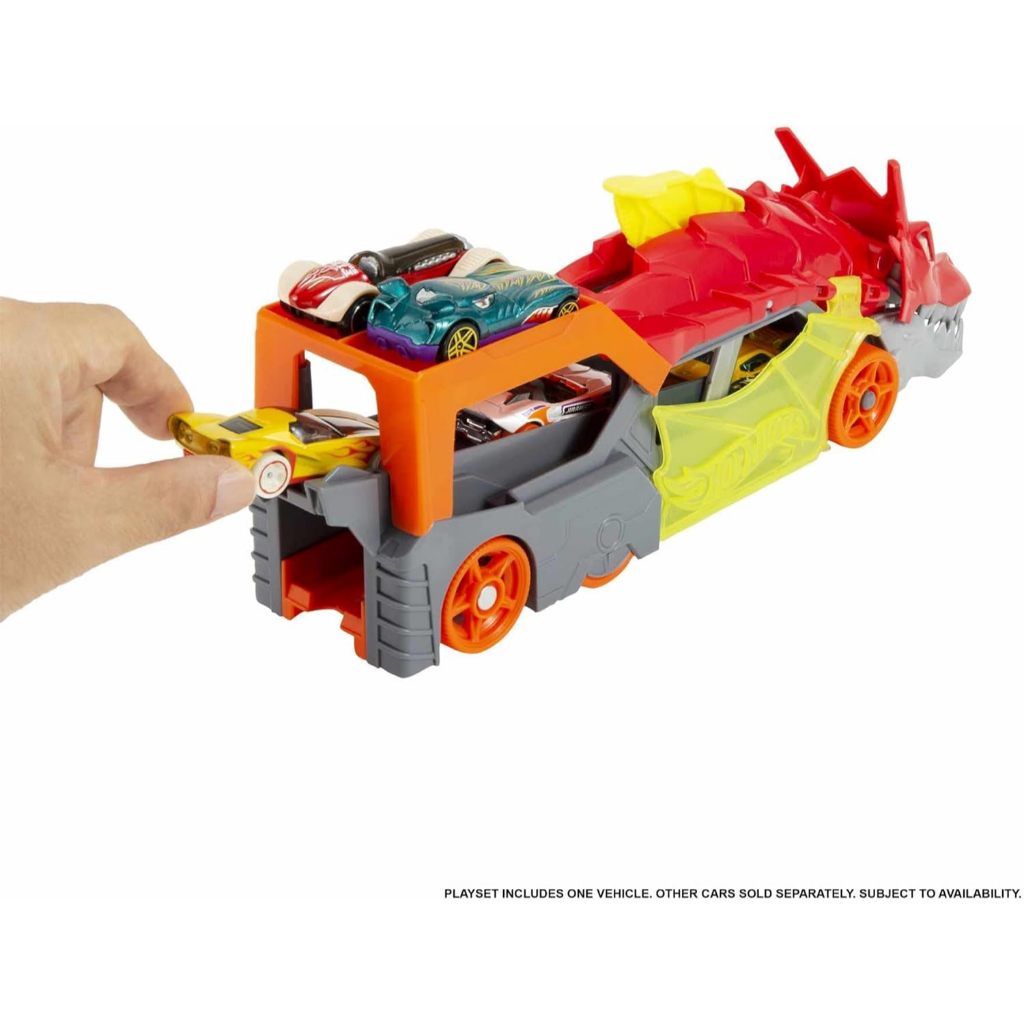 Bộ đường đua xe đồ chơi Hot Wheels Bộ vận chuyển phóng rồng thành phố & Xe tỷ lệ 1: 64, Cửa hàng lên đến 5 chiếc GTK42