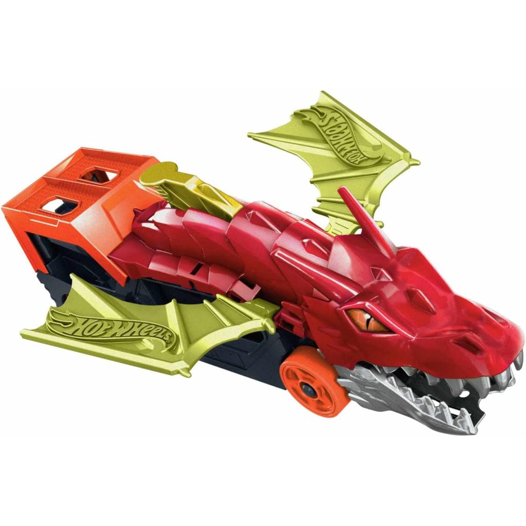 Bộ đường đua xe đồ chơi Hot Wheels Bộ vận chuyển phóng rồng thành phố & Xe tỷ lệ 1: 64, Cửa hàng lên đến 5 chiếc GTK42