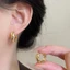 Khuyên tai kim loại đơn giản cao cấp phong cách mới hợp thời trang, thiết kế tình yêu, màu vàng