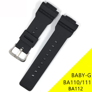 Dây Đeo Cho Casio G SHOCK BABY-G BA110 BA111 BA112 Vòng Tay Dây Đeo Đồng Hồ PU Mềm Chống Thấm Nước Dây Đeo Tay