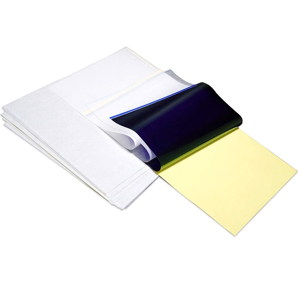 Giấy chuyển 4 lớp stencil nhiệt 12.2"x8.6" chuyên nghiệp cho xăm, bộ 25/50/100 tờ
