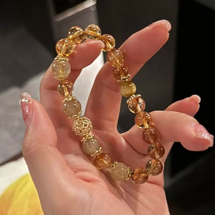 Nhanh Giàu Có Giả Vàng Pha Lê Vòng Tay Nữ Tinh Tế Lấp Lánh Pha Lê Giả Tóc Vàng Pha Lê Chuyển Hạt Thu Hút Sự Giàu Có Và Tập Hợp Sự Giàu Có Dây Tay Nữ