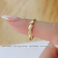 Nhẫn titan nữ không gỉ mạ vàng 18k thiết kế kiểu nhiều tầng nạm đá pha lê thời trang thanh lịch