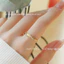 Nhẫn titan nữ không gỉ mạ vàng 18k thiết kế kiểu nhiều tầng nạm đá pha lê thời trang thanh lịch