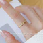 Nhẫn titan nữ không gỉ mạ vàng 18k thiết kế kiểu nhiều tầng nạm đá pha lê thời trang thanh lịch