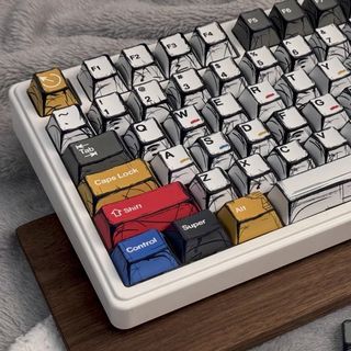 Comic Wind Keycaps PBT Dye-sub Cherry Profile Keycap Custom Keycaps Tương thích với Cherry Gateron MX Switch