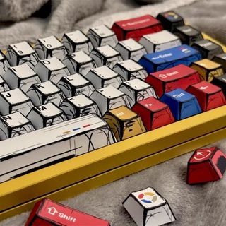 Comic Wind Keycaps PBT Dye-sub Cherry Profile Keycap Custom Keycaps Tương thích với Cherry Gateron MX Switch