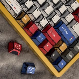 Comic Wind Keycaps PBT Dye-sub Cherry Profile Keycap Custom Keycaps Tương thích với Cherry Gateron MX Switch