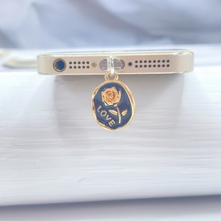 Lỗ Điện Thoại Di Động Chống Bụi Cắm Tự Làm Hợp Kim Tình Yêu Hoa Hồng Mặt Dây Chuyền Điện Thoại Di Động Cổng Sạc Chống Bụi Cắm Trang Trí
