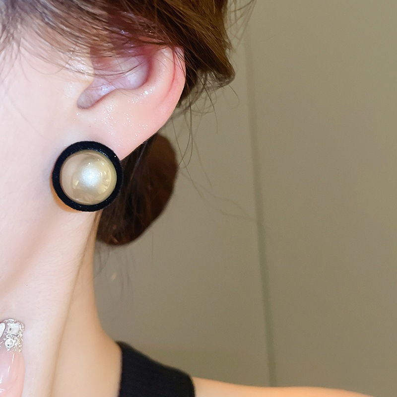 [Jewbeauty] Bông tai ngọc trai nhân tạo tròn bạc đơn giản, thời trang nhẹ sang trọng