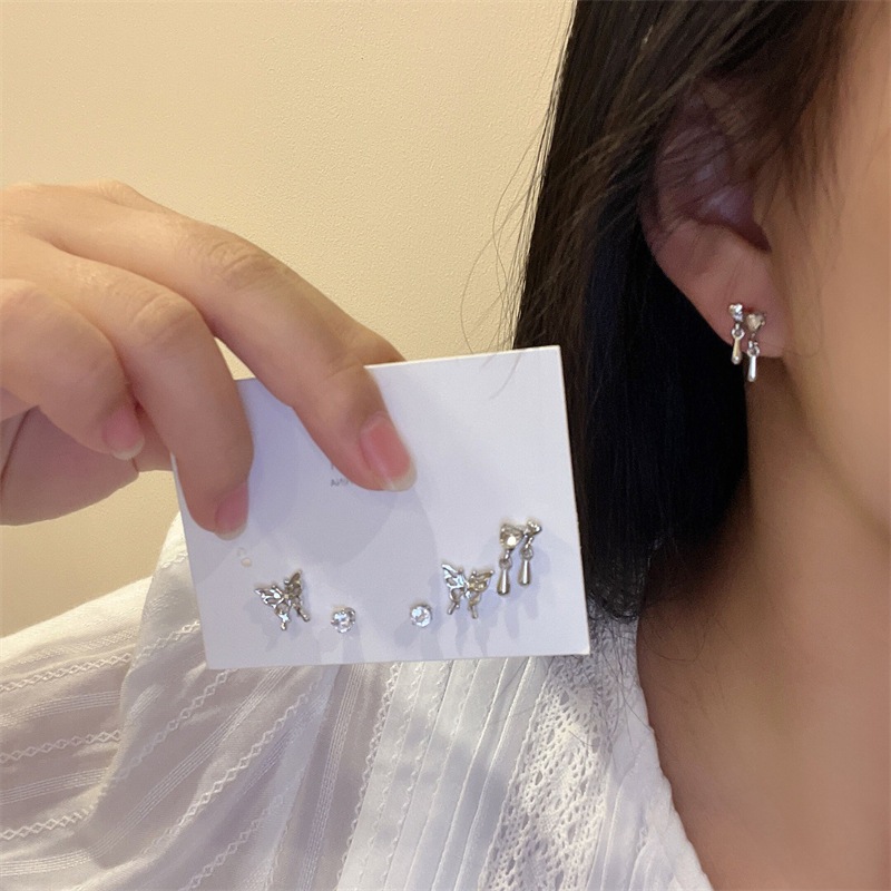 Bộ 6 Bông Tai Bướm Nữ Cảm Giác Cao Cấp Thời Trang Dễ Thương
