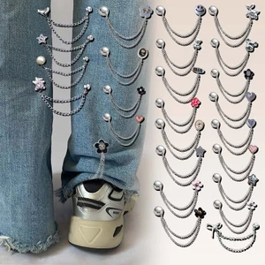 Phong cách mới 26 kiểu dây chuyền quần có khóa chân từ tính Áo thun cuff hem cố định quần dài viền chân có thể thay đổi để rút ngắn kẹp cố định có thể tháo rời