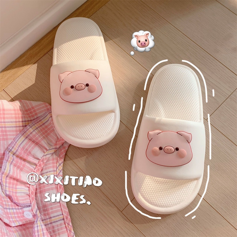 Dép lê nữ nam Heo con dễ thương Dép lê phòng tắm đế mềm chống trượt trong nhà Nhiều mẫu hoạt hình