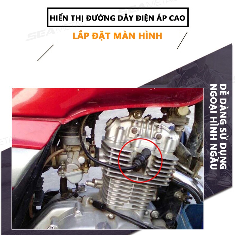 dây tăng áp xe máy SEAMETAL Cuộn dây đánh lửa xe máy đa năng Bugi Cáp nguồn gắn mọi loại xe thông
