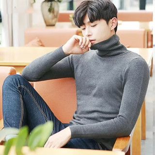 Áo len nam ESEA thời trang phổ biến phong cách Nhật Bản màu trơn đơn giản giản cổ cao áo len dệt kim