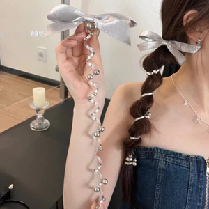 Ngọt Ngào Cung Ngọc Trai Bong Bóng Bím Tóc Vòng Tròn Dây Điện Thoại Buộc Tóc Đuôi Ngựa Đầu Dây Tính Khí Cao Cấp Phụ Kiện Tóc Người Phụ Nữ