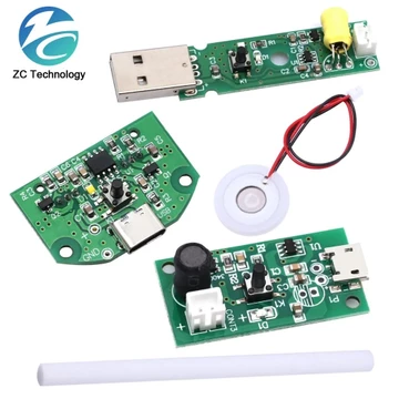 Máy tạo độ ẩm Mini USB Bộ dụng cụ DIY Máy tạo sương mù và bảng mạch điều khiển Máy phun sương Phim phun sương Tấm phun dao động Mini