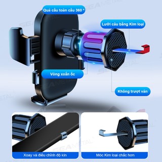 giá đỡ điện thoại di động trên ô tô SEAMETAL Giá đỡ điện thoại di động có cửa thoát khí xoay 360° có thể điều chỉnh