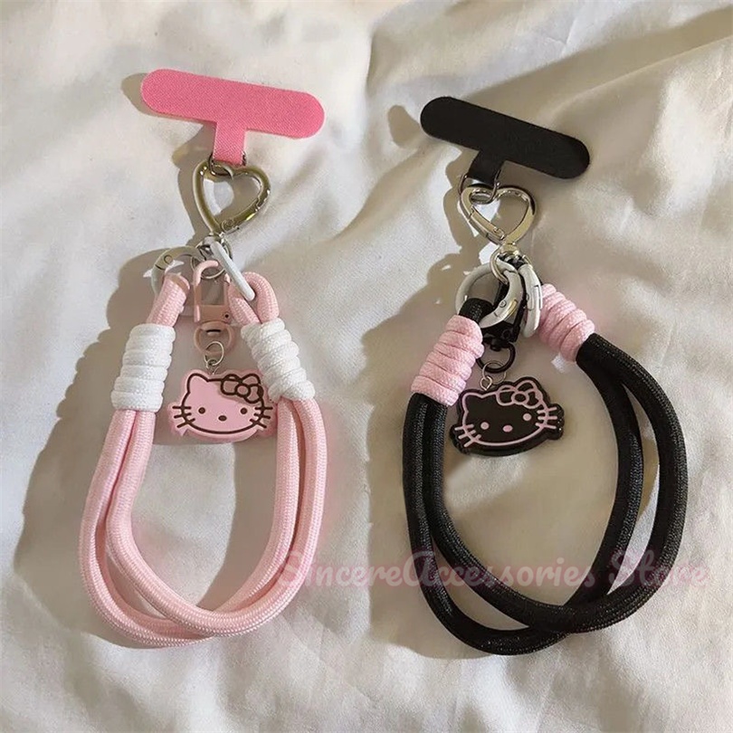 Lập Thể KT Mèo Xoay Khóa Dệt Dây Tay Đa Năng Ốp Lưng Điện Thoại DIY Phụ ...