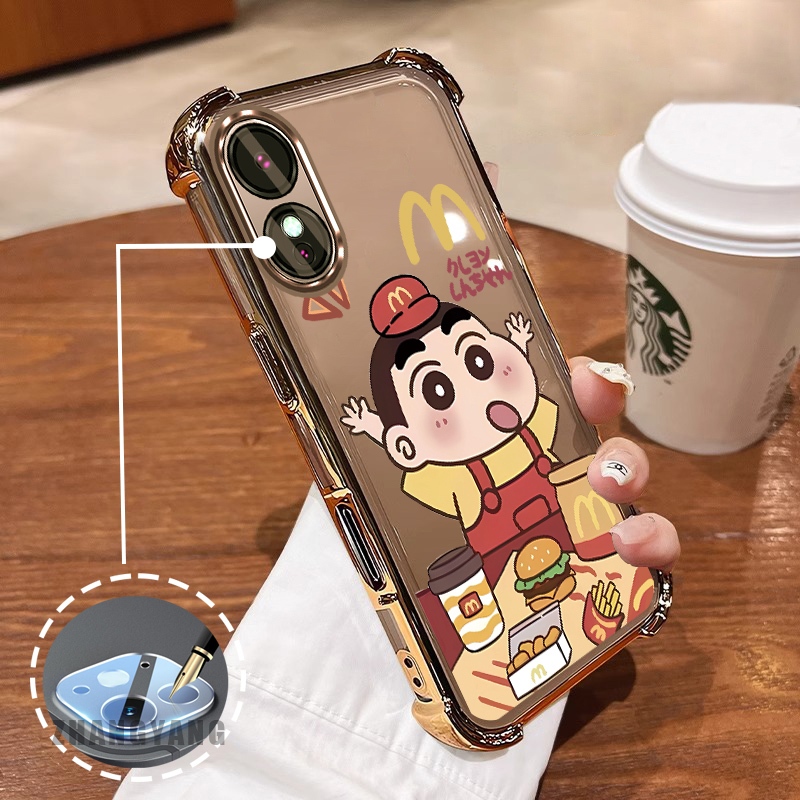 [Màu Mới] Ốp Lưng Cho OPPO A78 5G A58 5G Vỏ Điện Thoại Siêu Chống Rơi Mạ Điện Bốn Góc Thẩm Mỹ Hoạt Hình Họa Tiết Nhân Vật Dễ Thương TPU Mềm