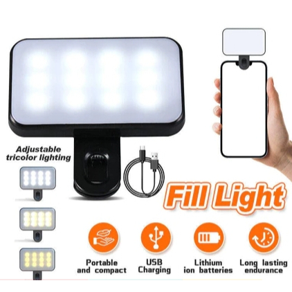 Đèn LED Selfie Mini cầm tay với 3 chế độ độ sáng, Đèn máy tính xách tay, Đèn hội nghị Video, Chụp ảnh chuyên nghiệp và Chiếu sáng ghi Video