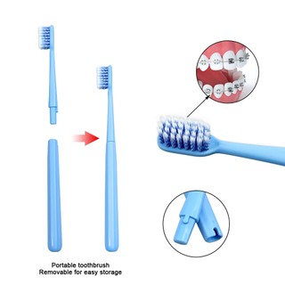 Hộp Bàn Chải Đánh Răng Di Động Có Thể Tháo Rời Gấp Xoắn Ốc Lông Mềm Bàn Chải Đánh Răng Bạc Hà Kem Đánh Răng Chỉnh Nha Làm Sạch Răng Bộ Du Lịch