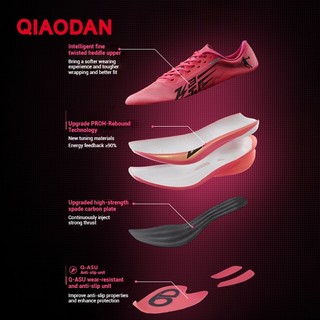 Qiaodan Feiying PB4 Giày chạy bộ nam Marathon chuyên nghiệp Full Palm Carbon Plate BM23240299