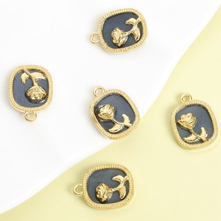 10 chiếc Charm hợp kim Acrylic nhiều màu thanh lịch phong cách Pháp - Mặt dây chuyền gương hoa hồng lãng mạn cho bông tai vòng cổ chuỗi xương đòn cao cấp DIY - Lý tưởng cho quà tặng ngày lễ tình nhân
