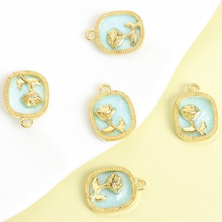 10 chiếc Charm hợp kim Acrylic nhiều màu thanh lịch phong cách Pháp - Mặt dây chuyền gương hoa hồng lãng mạn cho bông tai vòng cổ chuỗi xương đòn cao cấp DIY - Lý tưởng cho quà tặng ngày lễ tình nhân