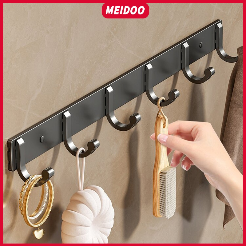 Ảnh MEIDOO Móc nhôm kim loại, móc treo tường, không khoan phù hợp cho phòng tắm và sau cửa, không rỉ sét 1