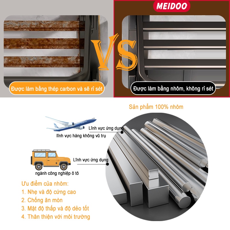 Ảnh Giá treo khăn/ cọ trang điểm MEIDOO gắn tường gấp gọn tiện lợi 4