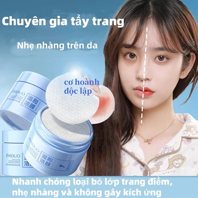 【vận chuyển nhanh】 Nhẹ Nhàng Làm Sạch Trang Điểm Tẩy Đá Mặt nạ Mắt Môi Làm Sạch Trang Điểm Tẩy Trang Dùng Một Lần Di Động Tẩy Trang Khăn Lau