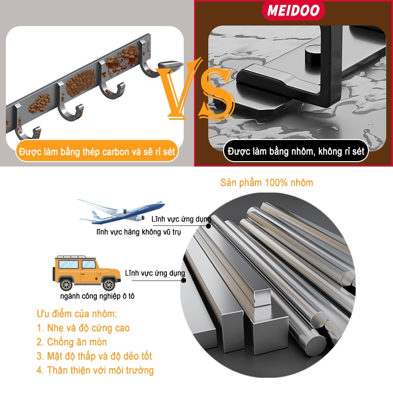 Ảnh Meidoo Móc Treo Đồ Dùng Nhà Tắm Không Cần Khoan Lỗ Dễ Lắp Đặt Tiện Dụng 4