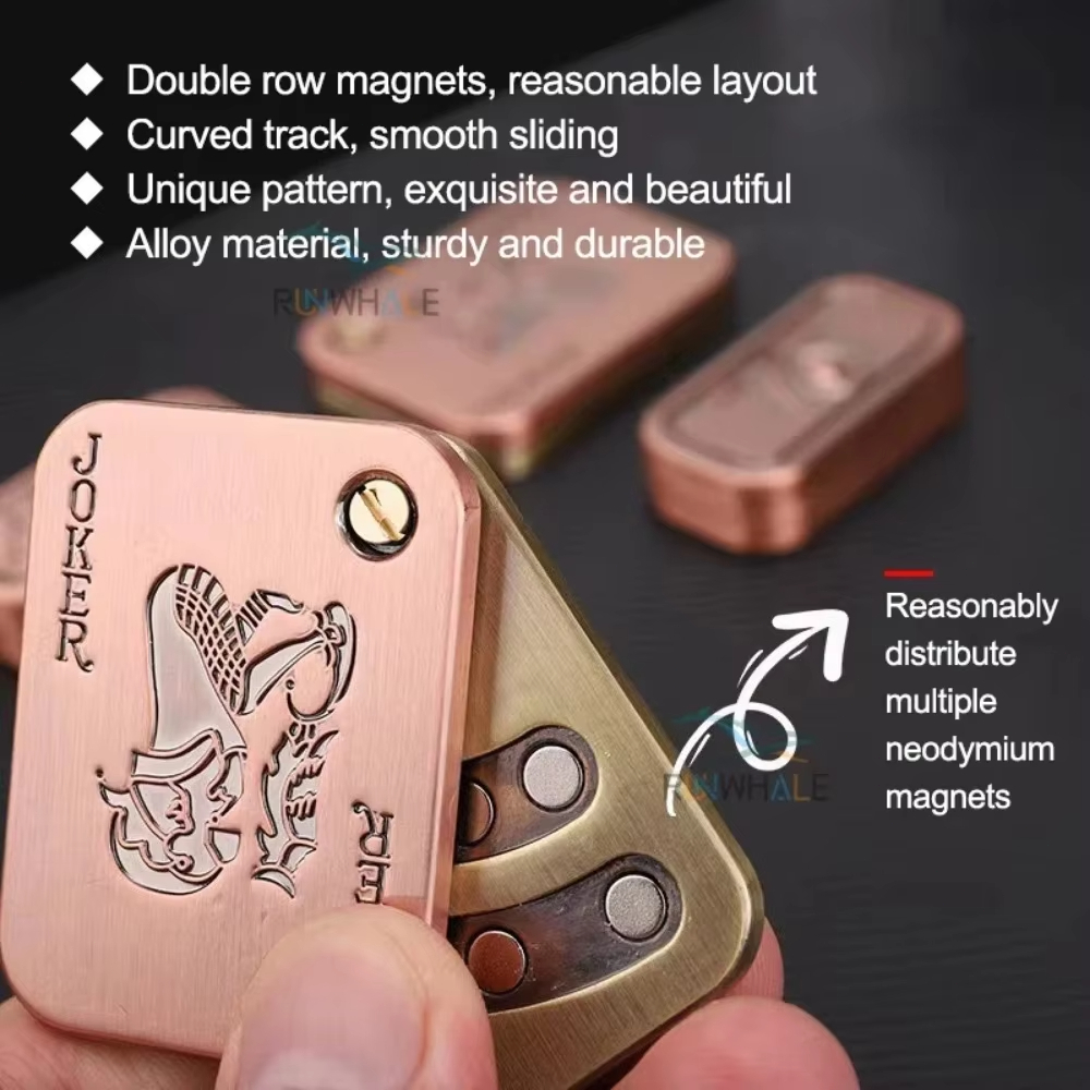 EDC Đẩy Thanh Trượt Kim Loại Fidget Chống Căng Thẳng Đồ Chơi Người Lớn Ngón Tay Spinner Poker Giảm Lo Âu Đồ Chơi Di Động Pop Từ Thanh Trượt Trò Chơi
