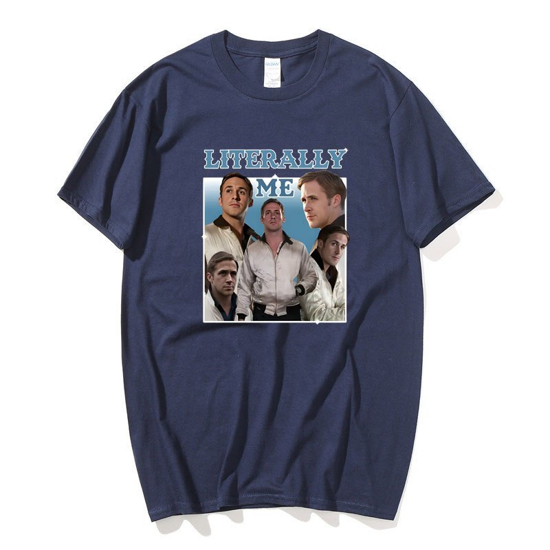 Nghĩa đen Tôi Ryan Gosling Đồ Họa Áo Nam Nữ Cotton Bông Tai Kẹp Tay Ngắn Rời Áo Hip Hop Vintage Dạo Phố