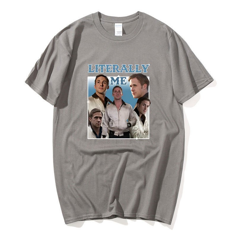 Nghĩa đen Tôi Ryan Gosling Đồ Họa Áo Nam Nữ Cotton Bông Tai Kẹp Tay Ngắn Rời Áo Hip Hop Vintage Dạo Phố