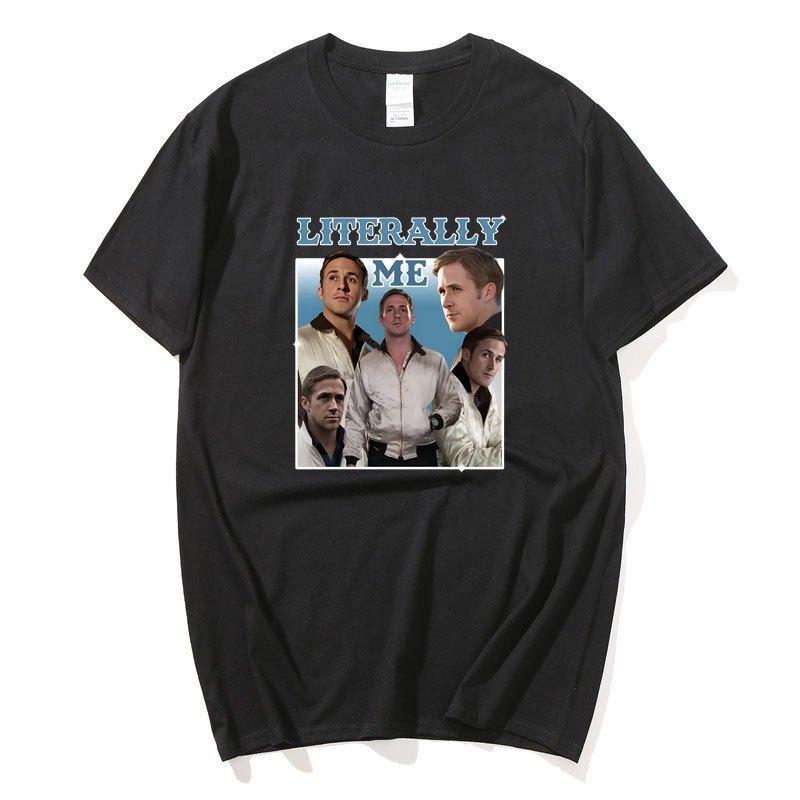 Nghĩa đen Tôi Ryan Gosling Đồ Họa Áo Nam Nữ Cotton Bông Tai Kẹp Tay Ngắn Rời Áo Hip Hop Vintage Dạo Phố
