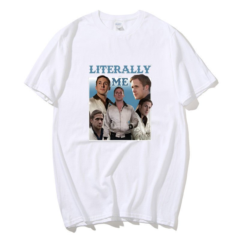 Nghĩa đen Tôi Ryan Gosling Đồ Họa Áo Nam Nữ Cotton Bông Tai Kẹp Tay Ngắn Rời Áo Hip Hop Vintage Dạo Phố