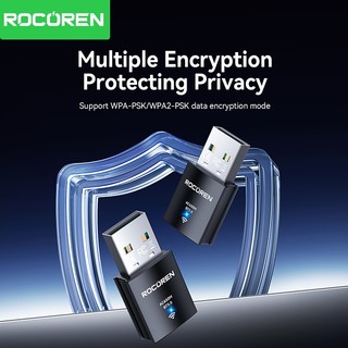 Rocoren AC650M Bluetooth Bộ chuyển đổi đầu thu không dây USB 2 trong 1 Mạng 2.4G / 5Ghz 650Mbps Mini Pocket Wifi cho máy tính xách tay Pc DesktopXP / Vista / 7-11