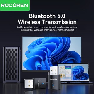 Rocoren AC650M Bluetooth Bộ chuyển đổi đầu thu không dây USB 2 trong 1 Mạng 2.4G / 5Ghz 650Mbps Mini Pocket Wifi cho máy tính xách tay Pc DesktopXP / Vista / 7-11