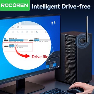 Rocoren 2.4G 300Mbps 5dBi Ăng-ten HighGain USB Wifi Adapter Mạng 2.4G / 5Ghz 650Mbps Mini Pocket Wifi Cho Pc DesktopXP / Vista / 7-11 Laptop
