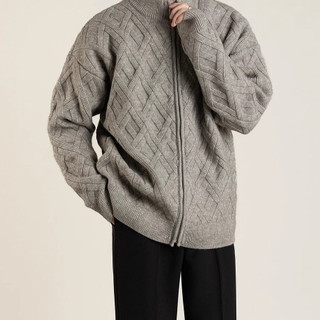 Áo len Cardigan Dichuangzhe Nam Phong Cách Hồng Kông Retro Màu Trơn Dệt Kim Đơn Giản