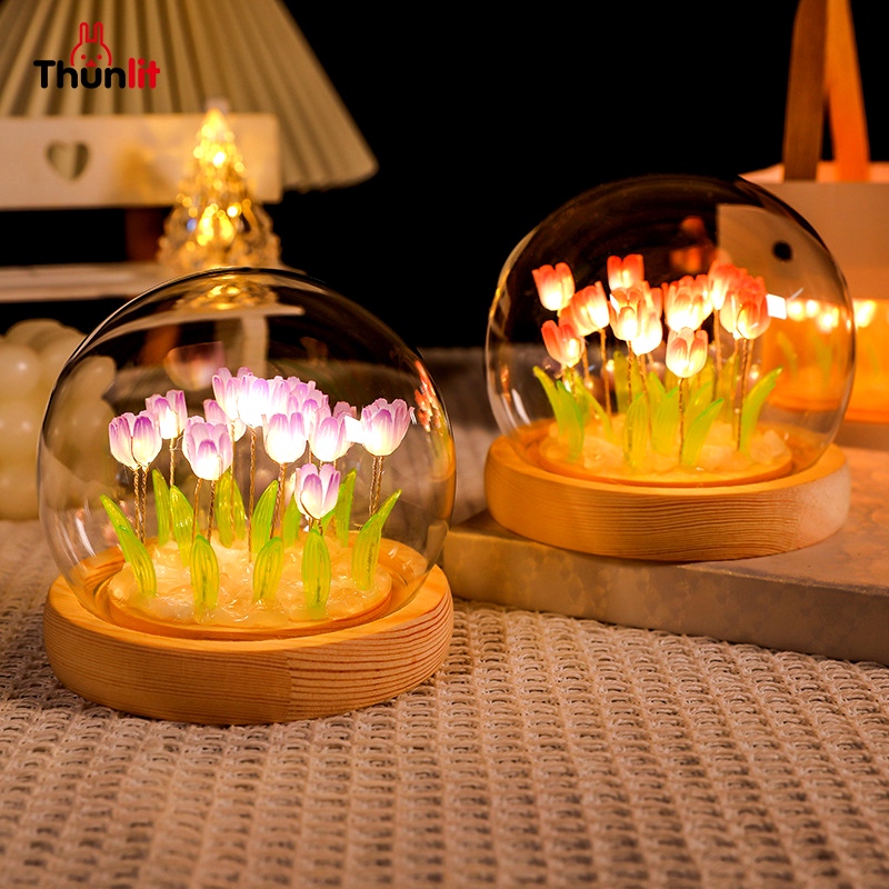 Ảnh Đèn ngủ Thunlit 9 hoa tulip DIY tặng bạn gái bạn trai sinh nhật giáng sinh lễ tình nhân 2