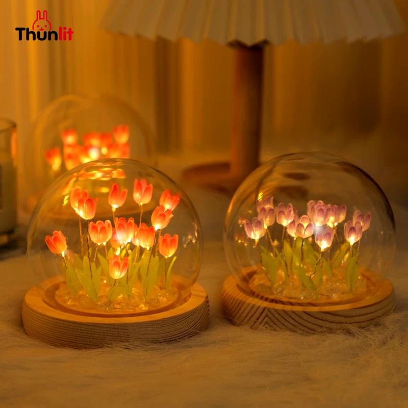Ảnh Đèn ngủ Thunlit 9 hoa tulip DIY tặng bạn gái bạn trai sinh nhật giáng sinh lễ tình nhân 3