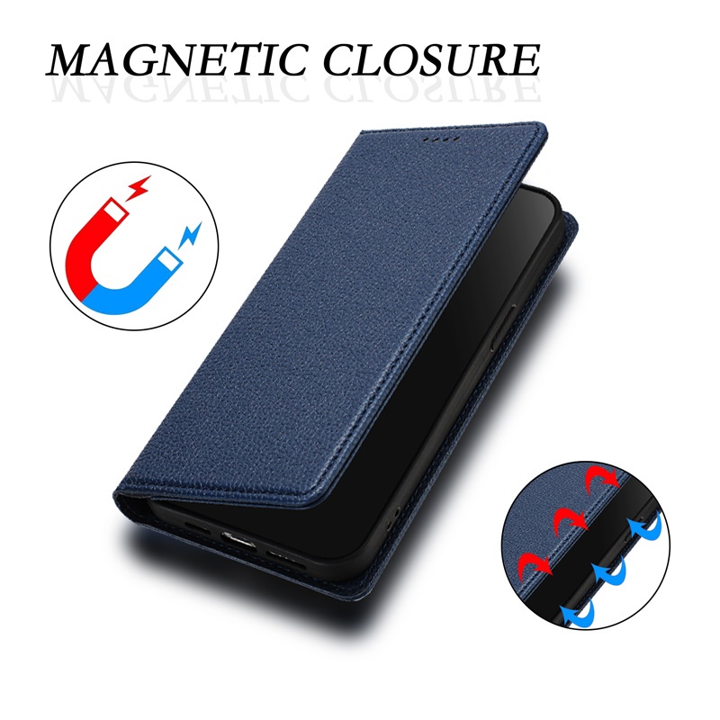 Ốp Da Cho Xiaomi 5X 6X A1 A2 A3 CC9 CC9E Civi 1S 2 3 5G Thời Trang Tự Động Đóng Khe Cắm Thẻ Ví Lật Bao Da